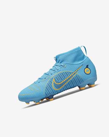 Botas de Futbol Nike Jr. Mercurial Superfly 8 Academy MG Niña Azules Naranjas | CO5471