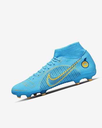 Botas de Futbol Nike Mercurial Superfly 8 Academy MG Mujer Azules Naranjas | CO2447