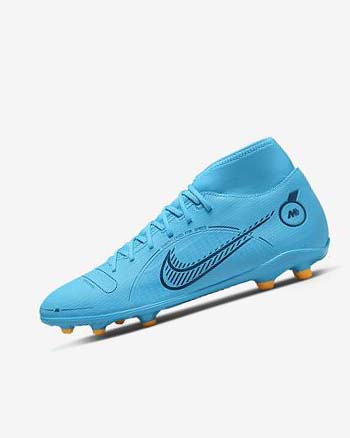 Botas de Futbol Nike Mercurial Superfly 8 Club MG Mujer Azules Naranjas | CO4544