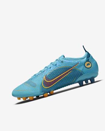 Botas de Futbol Nike Mercurial Vapor 14 Elite AG Mujer Azules Naranjas | CO2921
