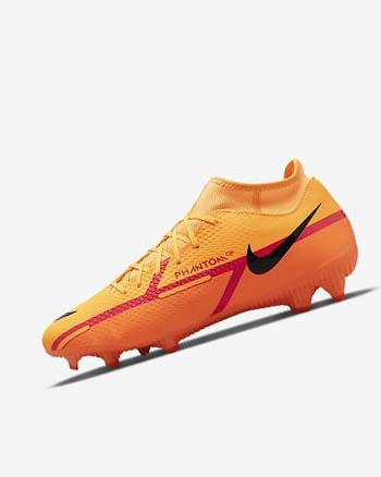 Botas de Futbol Nike Phantom GT2 Academy Dynamic Fit MG Mujer Naranjas Naranjas Rojas Claro Negras | CO2803