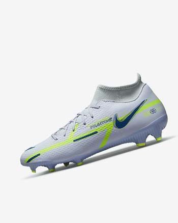 Botas de Futbol Nike Phantom GT2 Academy Dynamic Fit MG Hombre Gris Azules Claro Azules Oscuro | CO4862