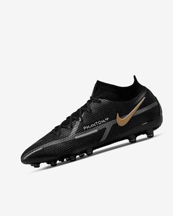 Botas de Futbol Nike Phantom GT2 Dynamic Fit Elite AG-Pro Mujer Negras Metal Doradas Metal Plateadas Metal Gris Oscuro | CO5374