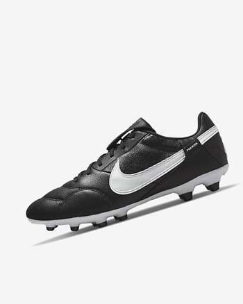 Botas de Futbol Nike The Premier 3 FG Hombre Negras Blancas | CO2333