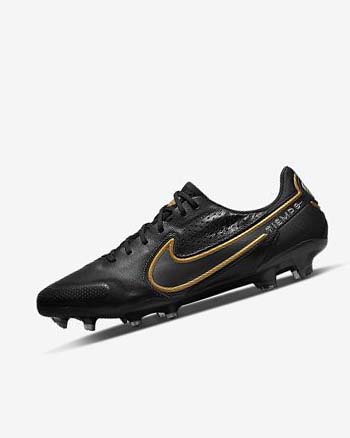 Botas de Futbol Nike Tiempo Legend 9 Elite FG Mujer Negras Gris Oscuro Metal Doradas Metal Gris Oscuro | CO4886