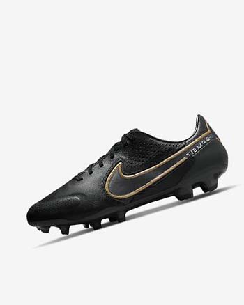 Botas de Futbol Nike Tiempo Legend 9 Pro FG Mujer Negras Gris Oscuro Metal Doradas Metal Gris Oscuro | CO3033