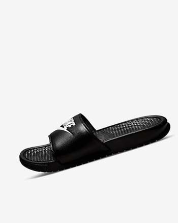 Sandalias de Diapositivas Nike Benassi JDI Hombre Negras Blancas | CO2825
