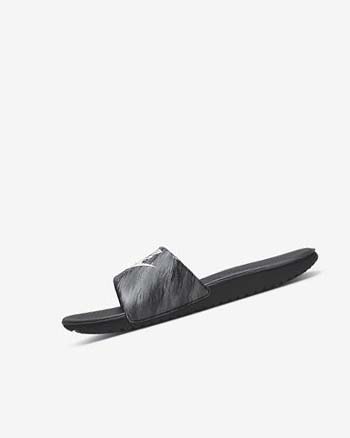 Sandalias de Diapositivas Nike Kawa SE Niño Negras Negras Plateadas | CO2513
