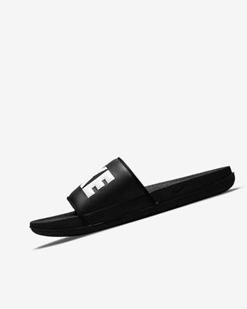 Sandalias de Diapositivas Nike Offcourt Mujer Negras Negras Blancas | CO1118