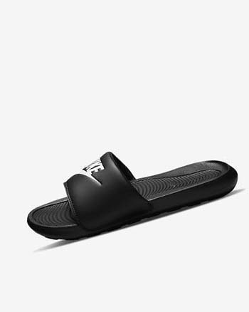 Sandalias de Diapositivas Nike Victori One Hombre Negras Blancas | CO1161