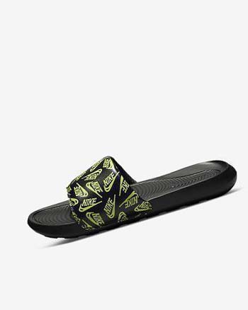 Sandalias de Diapositivas Nike Victori One Hombre Negras Verde | CO2709