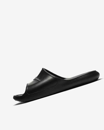 Sandalias de Diapositivas Nike Victori One Mujer Negras Negras Blancas | CO4734