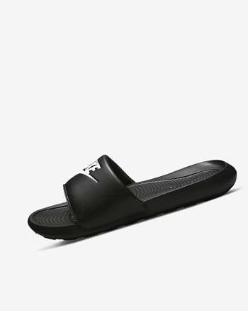 Sandalias de Diapositivas Nike Victori One Mujer Negras Negras Blancas | CO4804