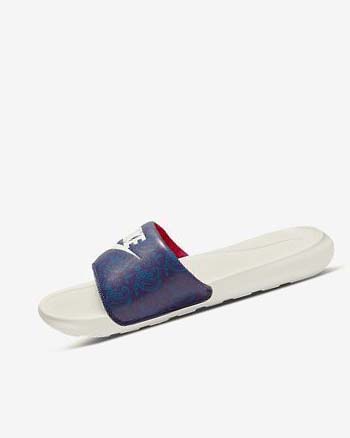 Sandalias de Diapositivas Nike Victori One Hombre Azules Azules Oscuro Rojas | CO5458