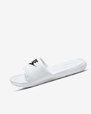 Sandalias de Diapositivas Nike Victori One Hombre Blancas Negras | CO5502