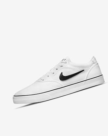 Tenis Para Montar Tabla Nike SB Chron 2 Lona Hombre Blancas Blancas Negras | CO4829