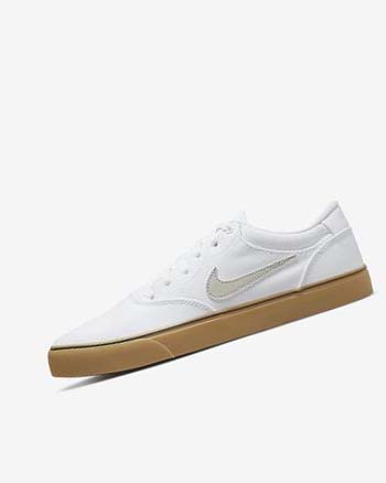 Tenis Para Montar Tabla Nike SB Chron 2 Lona Hombre Blancas Blancas Marrones Claro Beige Claro | CO5399