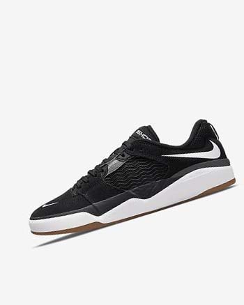 Tenis Para Montar Tabla Nike SB Ishod Wair Mujer Negras Gris Oscuro Negras Blancas | CO5251