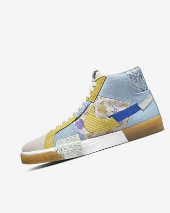 Tenis Para Montar Tabla Nike SB Zoom Blazer Mid PRM Mujer Azules Verde Azules | CO2787