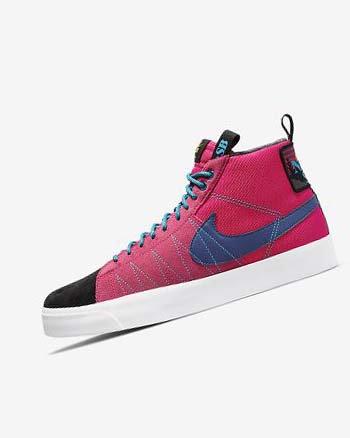 Tenis Para Montar Tabla Nike SB Zoom Blazer Mid PRM Mujer Rosas Azules Azul Real Oscuro Azules | CO4578