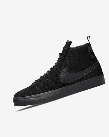 Tenis Para Montar Tabla Nike SB Zoom Blazer Mid PRM Mujer Negras Gris Oscuro Negras Negras | CO4830