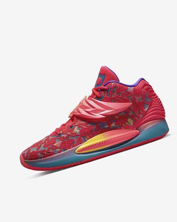 Zapatillas Baloncesto Nike KD14 Mujer Rojas Amarillo Moradas Verde | CO2874