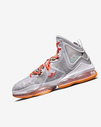 Zapatillas Baloncesto Nike LeBron 19 Mujer Gris Naranjas Rojas Claro Verde | CO4584