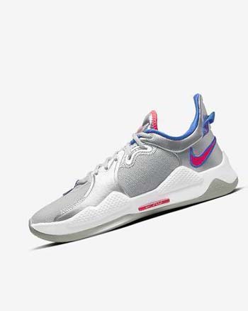 Zapatillas Baloncesto Nike PG 5 Hombre Metal Plateadas Azul Real Rojas | CO5140