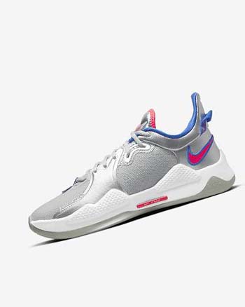 Zapatillas Baloncesto Nike PG 5 Mujer Metal Plateadas Azul Real Rojas | CO4893