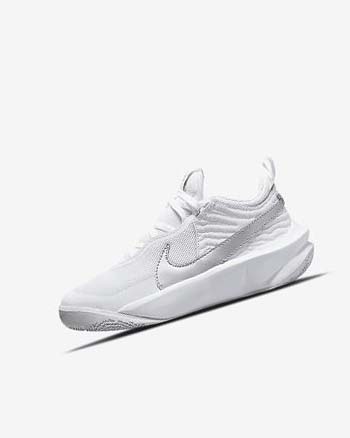 Zapatillas Baloncesto Nike Team Hustle D 10 Niña Blancas Metal Plateadas | CO3211