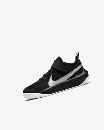 Zapatillas Baloncesto Nike Team Hustle D 10 Niño Negras Blancas Metal Plateadas | CO4536
