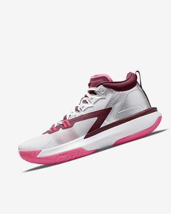 Zapatillas Baloncesto Nike Zion 1 Hombre Blancas Rosas Burdeos | CO2553
