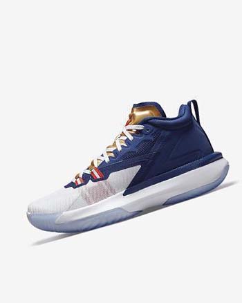 Zapatillas Baloncesto Nike Zion 1 Hombre Azules Blancas Metal Doradas | CO4909