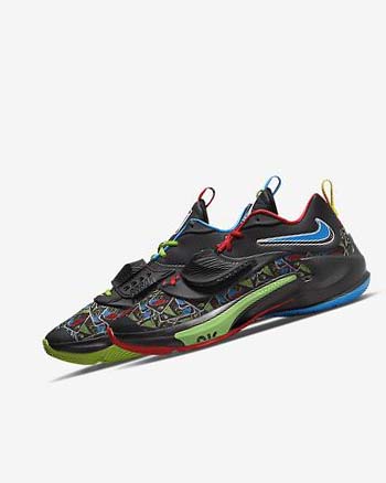 Zapatillas Baloncesto Nike Zoom Freak 3 Mujer Negras Blancas Rojas Verde | CO2429