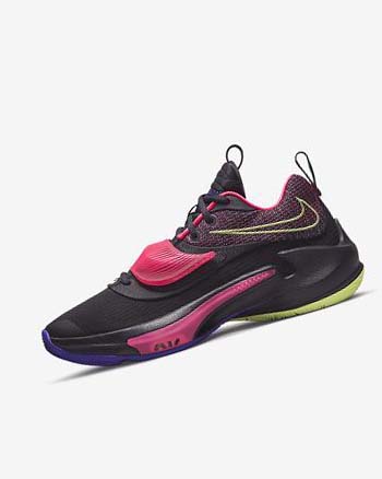 Zapatillas Baloncesto Nike Zoom Freak 3 Mujer Moradas Rosas Moradas Limón Claro | CO3199