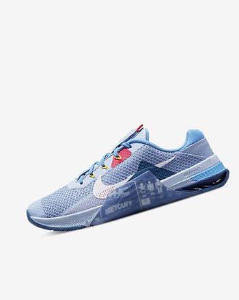 Zapatillas Deportivos Nike Metcon 7 AMP Mujer Azules Claro Azules Azul Real Oscuro Azules Blancas | CO2527