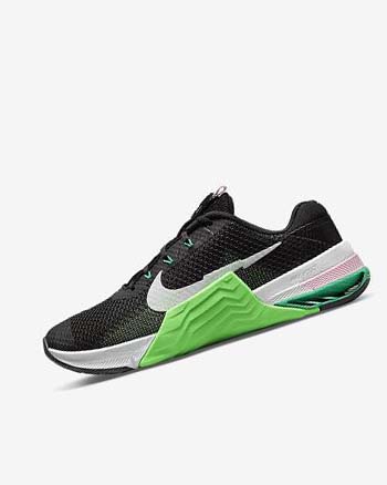 Zapatillas Deportivos Nike Metcon 7 Mujer Negras Verde Rosas Blancas | CO4623