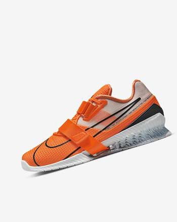 Zapatillas Deportivos Nike Romaleos 4 Mujer Naranjas Blancas Negras | CO2524