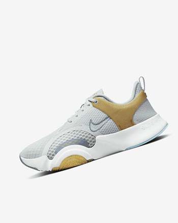 Zapatillas Deportivos Nike SuperRep Go 2 Mujer Plateadas Metal Doradas Blancas | CO2308