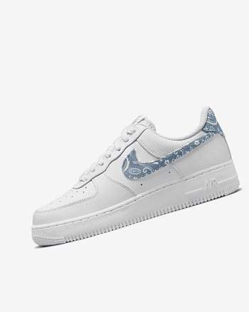 Zapatillas Nike Air Force 1 '07 Essential Mujer Blancas Blancas Blancas Azules | CO3055
