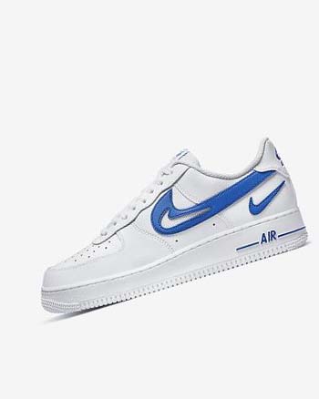Zapatillas Nike Air Force 1 '07 Hombre Blancas Azul Real | CO2225