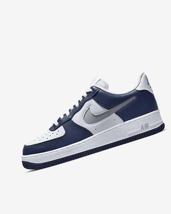 Zapatillas Nike Air Force 1 '07 LV8 Hombre Azul Marino Blancas Gris | CO2654