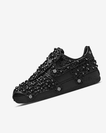 Zapatillas Nike Air Force 1 LXX x Swarovski Mujer Negras Metal Plateadas Negras | CO4791
