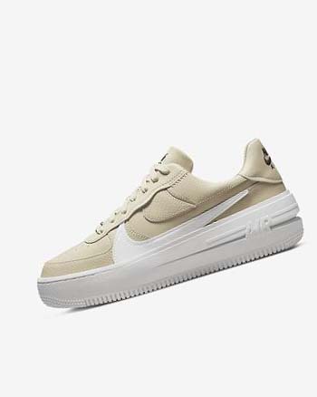 Zapatillas Nike Air Force 1 PLT.AF.ORM Mujer Kaki Blancas Negras | CO4846