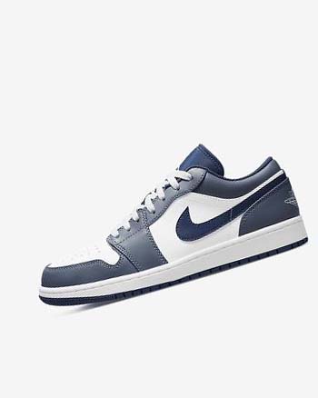 Zapatillas Nike Air Jordan 1 Low Hombre Azul Marino Blancas | CO2933