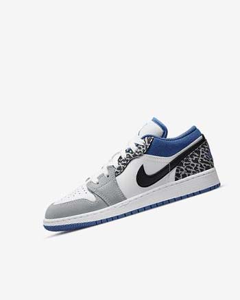 Zapatillas Nike Air Jordan 1 Low SE Niño Blancas Negras Gris Azules Oscuro | CO4549