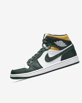 Zapatillas Nike Air Jordan 1 Mid Hombre Verde Blancas | CO2649