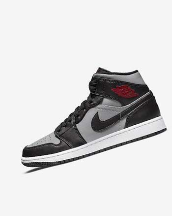 Zapatillas Nike Air Jordan 1 Mid Hombre Negras Gris Blancas Rojas | CO4605