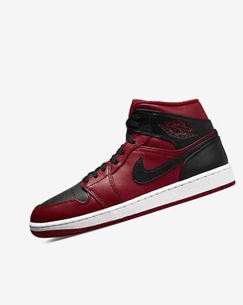 Zapatillas Nike Air Jordan 1 Mid Hombre Rojas Blancas Negras | CO4912