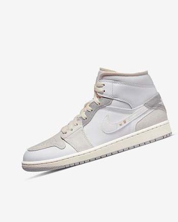 Zapatillas Nike Air Jordan 1 Mid SE Craft Hombre Blancas Gris | CO5562